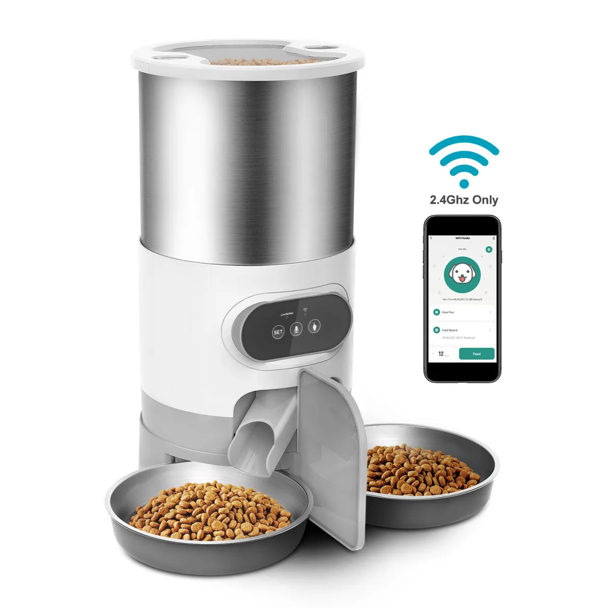 Automatic dog feeder with timer and voice recorder, view 6