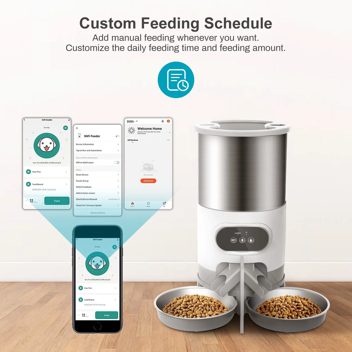Automatic dog feeder with timer and voice recorder, view 10