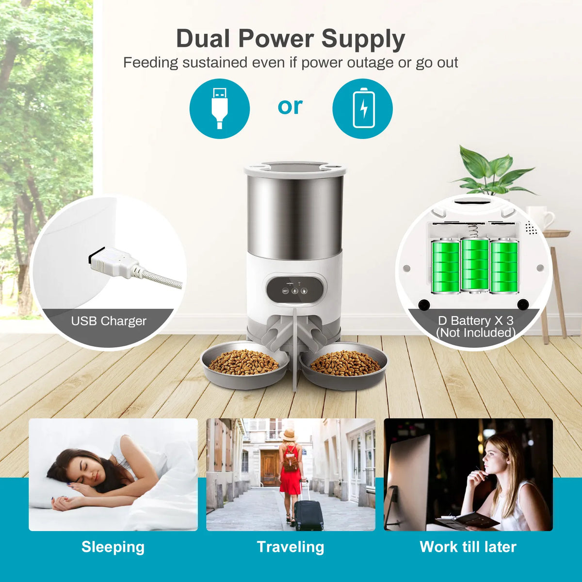 Automatic dog feeder with timer and voice recorder, view 8