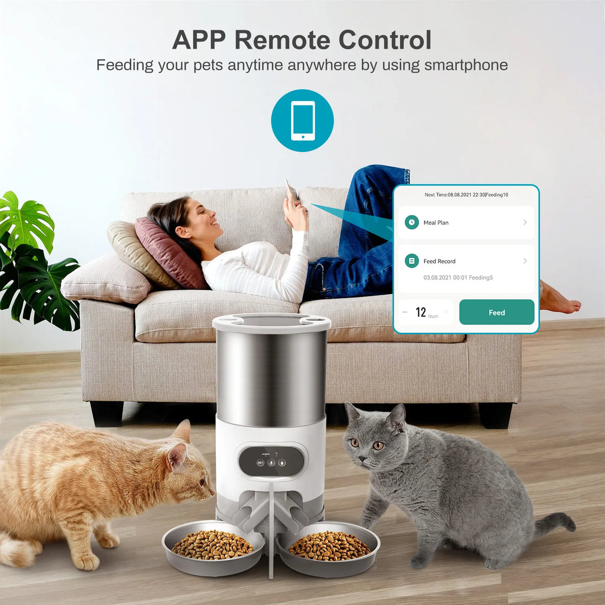 Automatic dog feeder with timer and voice recorder, view 11